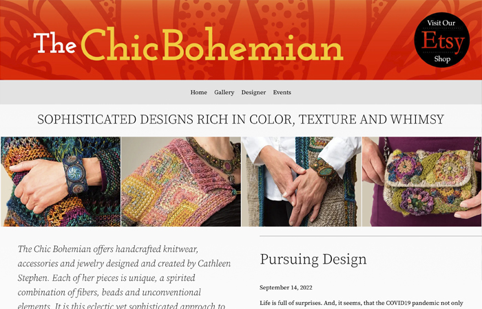 Screen shot of the The Chic Bohemian website